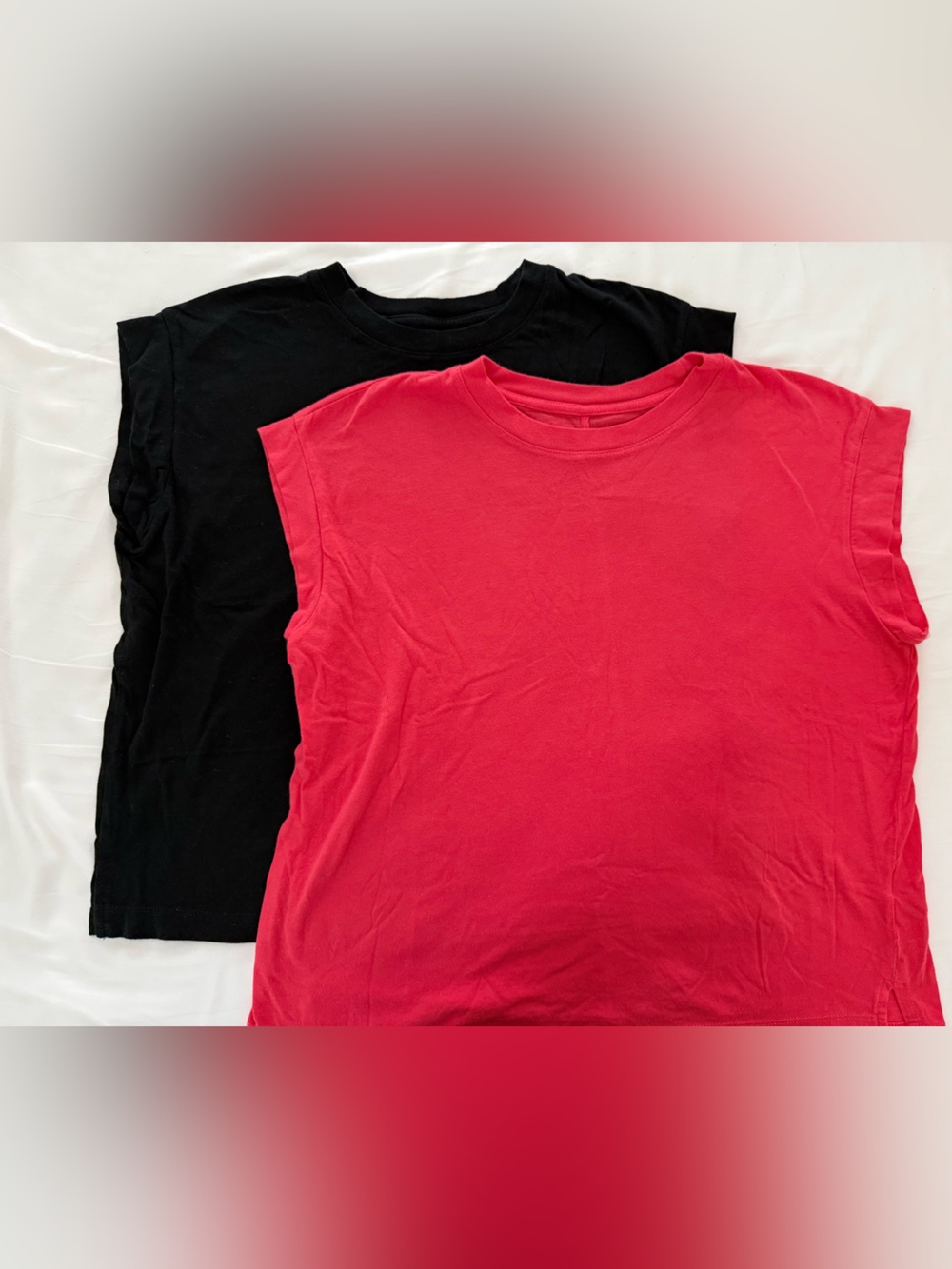 a new day Coral & Black Crewneck Tank Set